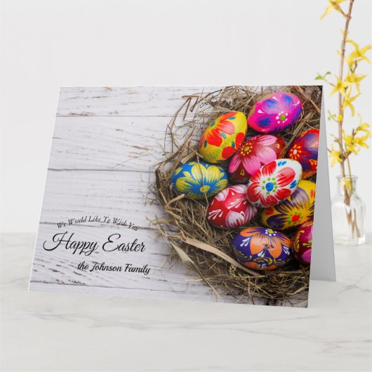 Prettig Pasen Gewenst Wenskaart Kaart (Gele Bloem)