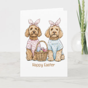 Prettig Pasen Goldendoodle Honden Feestdagen Kaart
