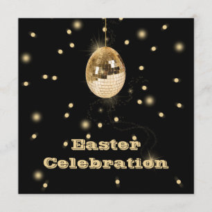 Prettig Pasen Gouden Disco Bal Kaart