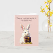 Prettig Pasen Grappig Konijn Konijntje Cadeaukaart Kaart (Gele Bloem)