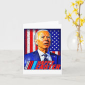Prettig Pasen Grappige Joe Biden 4 juli Mannen Vro Kaart (Gele Bloem)