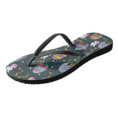 Prettig Pasen - Grappige Konijn Wensen Patroon     Teenslippers (Schuin)
