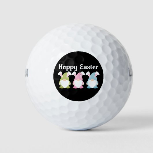 Prettig Pasen Grappige Konijnenoren Kabouter Golfballen (Voorkant)