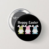 Prettig Pasen Grappige Konijnenoren Kabouter Ronde Button 5,7 Cm (Voorkant /achterkant)