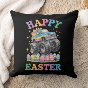 Prettig Pasen Grappige Monster Truck Verplettert E Kussen