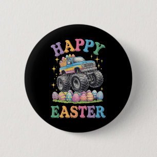 Prettig Pasen Grappige Monster Truck Verplettert E Ronde Button 5,7 Cm