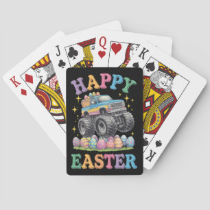 Prettig Pasen Grappige Monstertruck Verplettert Ei Pokerkaarten