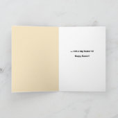 Prettig Pasen Grappige Vette Kat in Konijnenoren Feestdagen Kaart (Binnen)