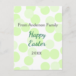 Prettig Pasen grijs groene polka stippen familiena Briefkaart