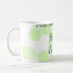 Prettig Pasen grijs groene polka stippen familiena Koffiemok