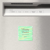 Prettig Pasen groen geel pastel grijs naam jaar Magneet (Insitu (Vaatwasser))