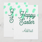 Prettig Pasen groene eieren pastel naam datum eenv Kaart (Voorkant / Achterkant)