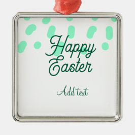 Prettig Pasen groene eieren pastel naam datum eenv Metalen Ornament