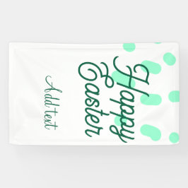 Prettig Pasen groene eieren pastel naam datum eenv Spandoek