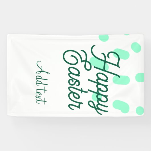 Prettig Pasen groene eieren pastel naam datum eenv Spandoek (Horizontaal)