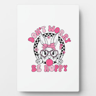 Prettig Pasen Groovy Bunny Face Don't Worry Be Hop Fotoplaat