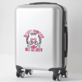 Prettig Pasen Groovy Bunny Face Geen zorgen wees H Sticker (Koffer)