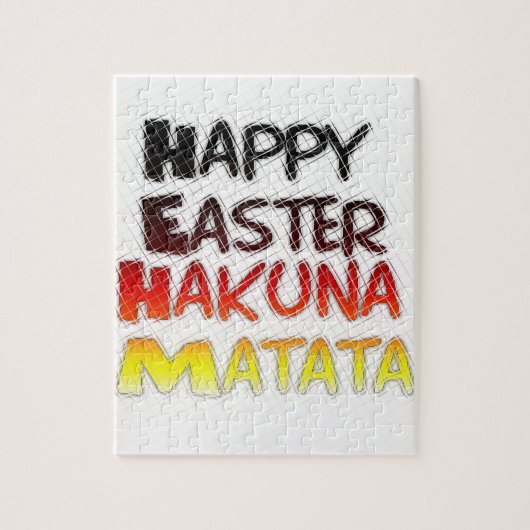 Prettig Pasen: Hakuna Matata Tekstkunst Ontwerp Legpuzzel (Verticaal)
