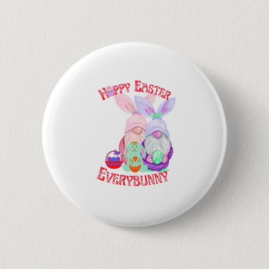 Prettig Pasen iedereen en kabouter Ronde Button 5,7 Cm (Voorkant)