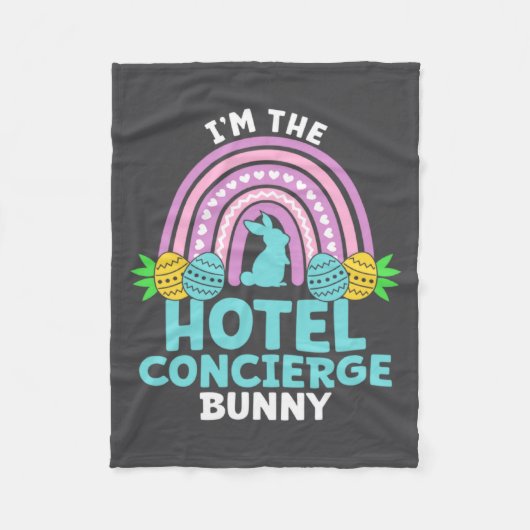 Prettig Pasen, ik ben het hotelconciërge konijn Fleece Deken (Voorkant)