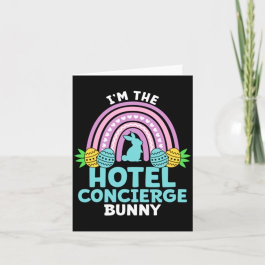 Prettig Pasen Ik ben het hotelconciërge konijn Kaart (Voorkant)