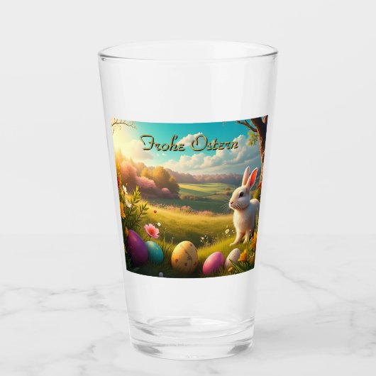 Prettig Pasen in een lentelandschap Glas (Voorkant)