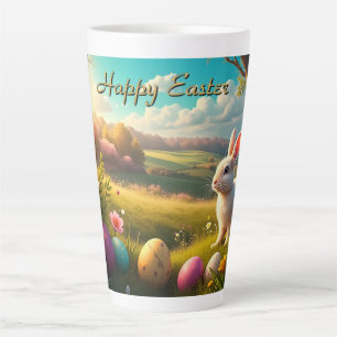 Prettig Pasen in een lentelandschap Latte Mok