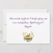 Prettig Pasen kaart met haas Duitse tekst (Achterkant)