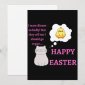Prettig Pasen Kattenliefhebbers en Veganisten - Ka Feestdagenkaart (Voorkant / Achterkant)