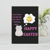 Prettig Pasen Kattenliefhebbers en Veganisten - Ke Feestdagenkaart (Staand voorkant)