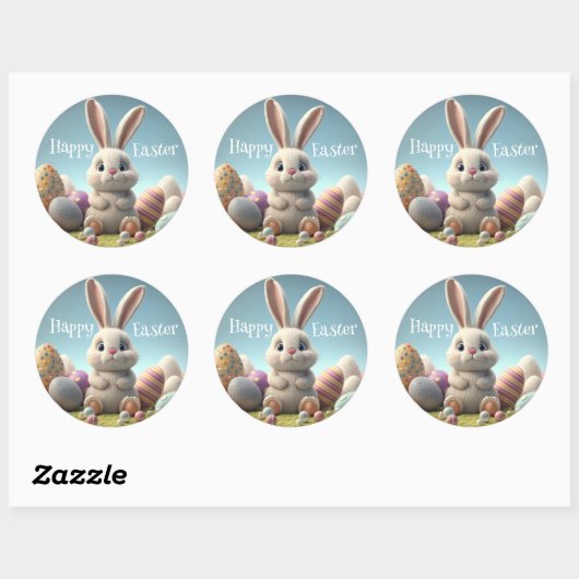 Prettig Pasen Klassieke Ronde Sticker (Vel)