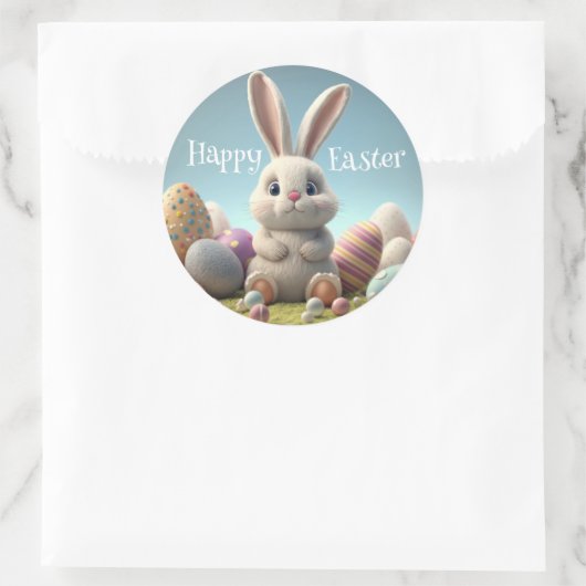 Prettig Pasen Klassieke Ronde Sticker (Tas)