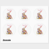 Prettig Pasen Klassieke Ronde Sticker (Vel)
