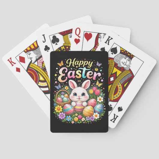 Prettig Pasen Klein Konijn Pokerkaarten (Achterkant)