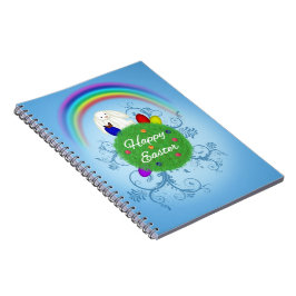 Prettig Pasen Kleurrijke Planeet Notitieboek