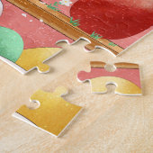 Prettig Pasen Knuffel Konijn Balanceert Gestapelde Legpuzzel (Zijkant)