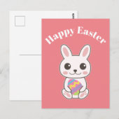 Prettig Pasen Knuffel Konijn Briefkaart (Voorkant / Achterkant)