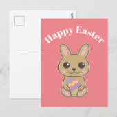 Prettig Pasen Knuffel Konijn Briefkaart (Voorkant / Achterkant)