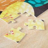 Prettig Pasen Knuffel Konijn Gestapelde Eieren Legpuzzel (Zijkant)