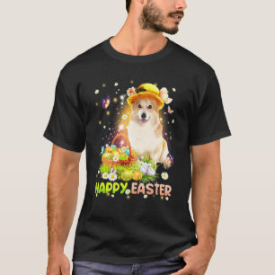Prettig Pasen Knuffel Konijn Hond Corgi Eieren Man T-shirt