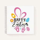 Prettig Pasen Knuffel Konijn Met Paaseieren Notitieboek (Voorkant)