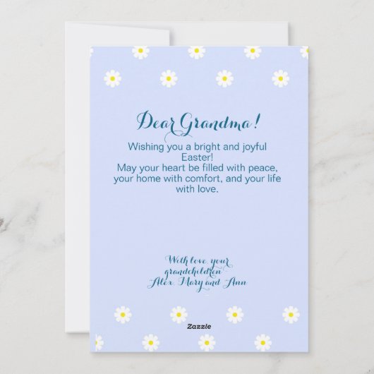 Prettig Pasen Knuffel Konijn Platelijke Vakantietk Feestdagenkaart (Achterkant)