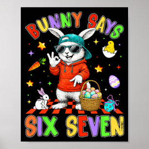 Prettig Pasen Knuffel Konijn Zegt Zes Zeven 6 7 Me Poster