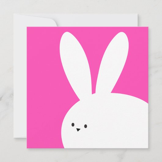 Prettig Pasen Knuffel Witte Konijn Kaart (Voorkant)