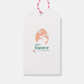 Prettig Pasen – Konijn & Ei Bloemendesign Cadeaulabel (Voorkant)
