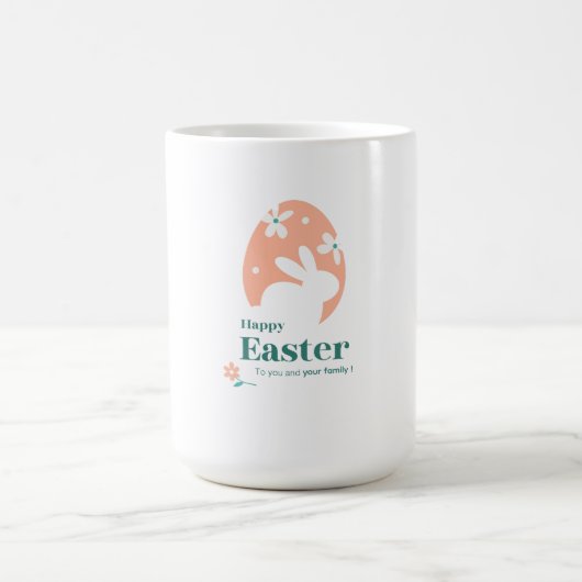 Prettig Pasen – Konijn & Ei Bloemendesign Koffiemok (Center)