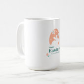 Prettig Pasen – Konijn & Ei Bloemendesign Koffiemok (Voorkant links)