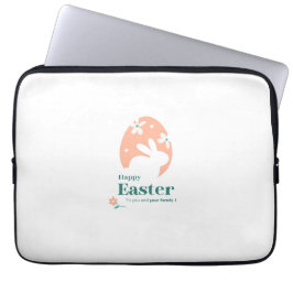 Prettig Pasen – Konijn & Ei Bloemendesign Laptop Sleeve