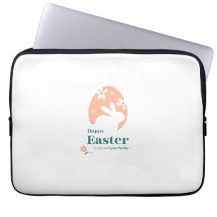 Prettig Pasen – Konijn & Ei Bloemendesign Laptop Sleeve