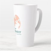 Prettig Pasen – Konijn & Ei Bloemendesign Latte Mok (Rechterhoek)